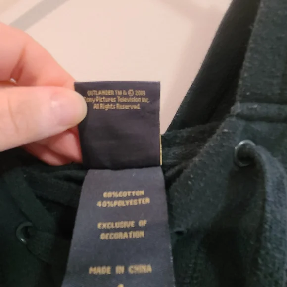 Plus Lace-Up Black Hoodie with Gold Sleeve Detail - Women - Picture 8 of 9